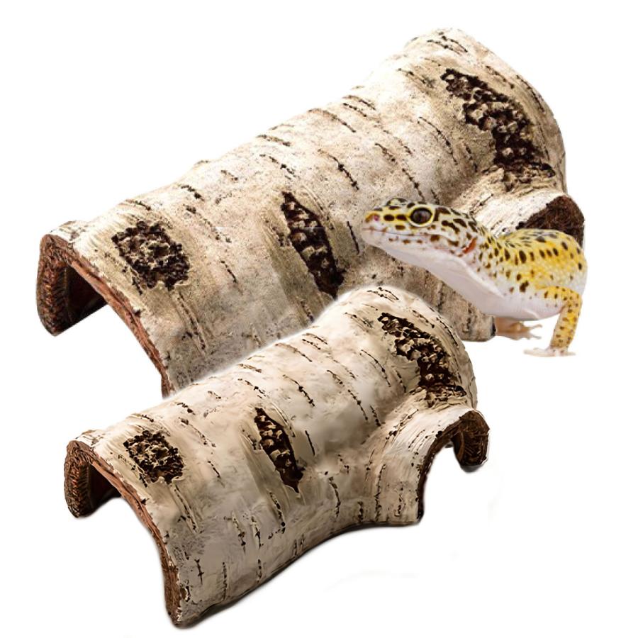 爬虫類 シェルター レオパ ヤモリ カエル 飼育 トカゲ 白樺 樹皮 流木