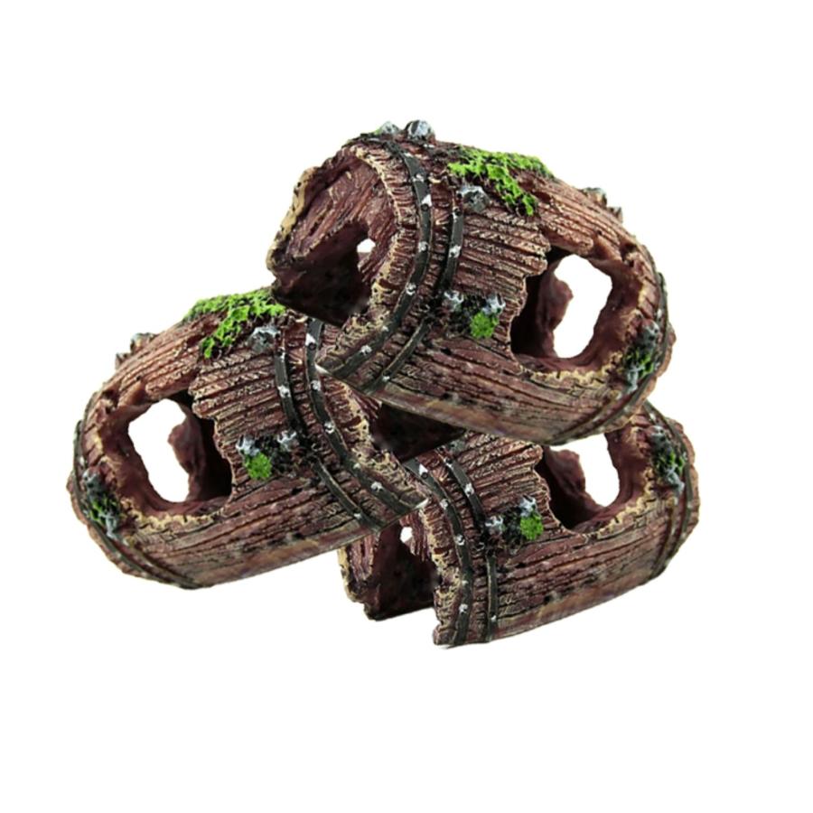 アクアリウム 水槽 オブジェ 置物 隠れ家 金魚 メダカ エビ 飾り 樽 3