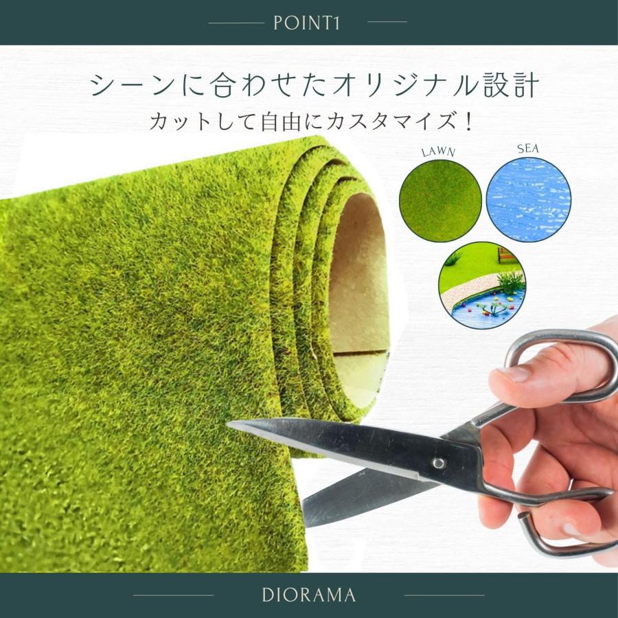 ジオラマ セット 芝生 ジオラマシート 人工芝 マット 芝生シート (40cm