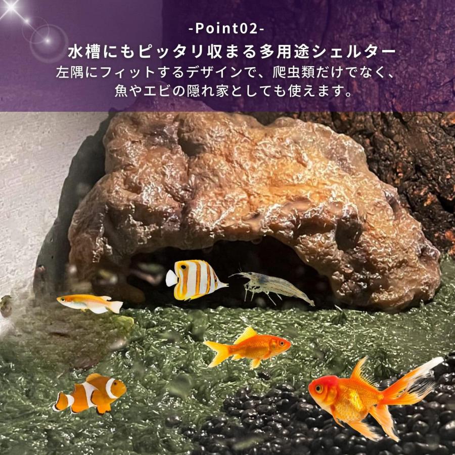 爬虫類 レオパ シェルター トカゲ カナヘビ （選べる S M L） ロック