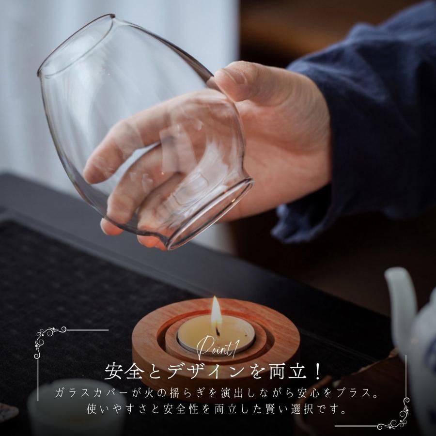 キャンドルホルダー ガラス キャンドルスタンド キャンドルランタン 木