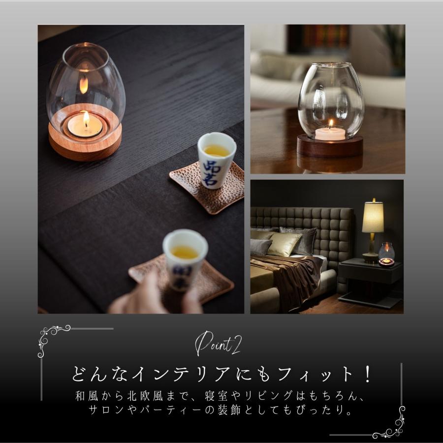 キャンドルホルダー ガラス キャンドルスタンド キャンドルランタン 木