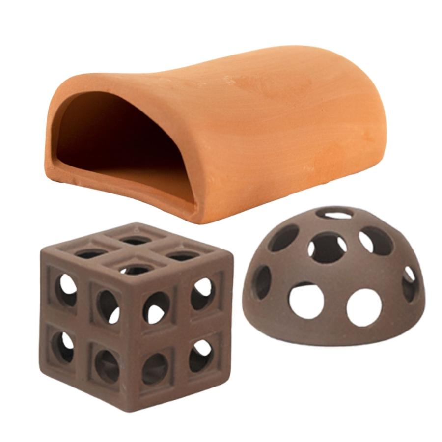 エビ 隠れ家 水槽 オブジェ シェルター アクアリウム 金魚 魚 素焼き