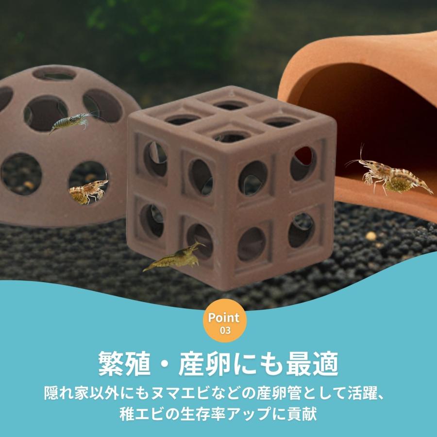 エビ 隠れ家 水槽 オブジェ シェルター アクアリウム 金魚 魚 素焼き