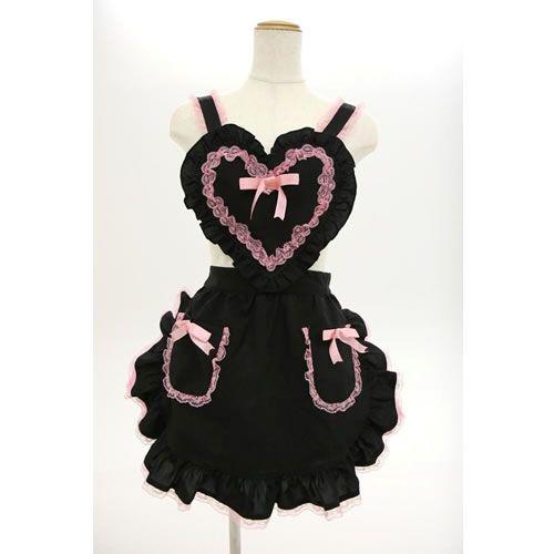エプロン フリル かわいい ハートフリルエプロン 黒xピンク バレンタイン 前掛け ブラック 0970 お祭りコム Tシャツ 無地 プリント 通販 Yahoo ショッピング