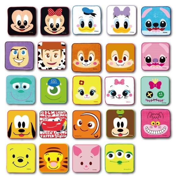 ディズニーオールスター顔柄ミニタオル 24個セット 景品 子供 子ども会 縁日 お祭り 夏