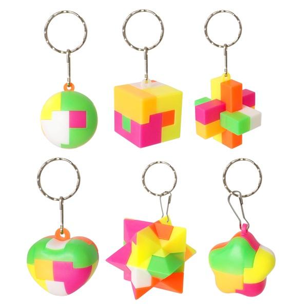 ミニミニカラフルパズルキーホルダー 24個セット　景品 子供 子ども会 玩具 オモチャ おもちゃ 縁日 お祭り イベント お子様ランチ ランチ景品 ストレス解消（Yahoo!・お祭りバンク）