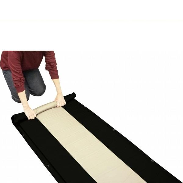 montagna 空気膨張　シングル　2枚　インフレーターマット　キャンプ インフレーターマット ブラック Montagna モンターナ 自動膨張マット