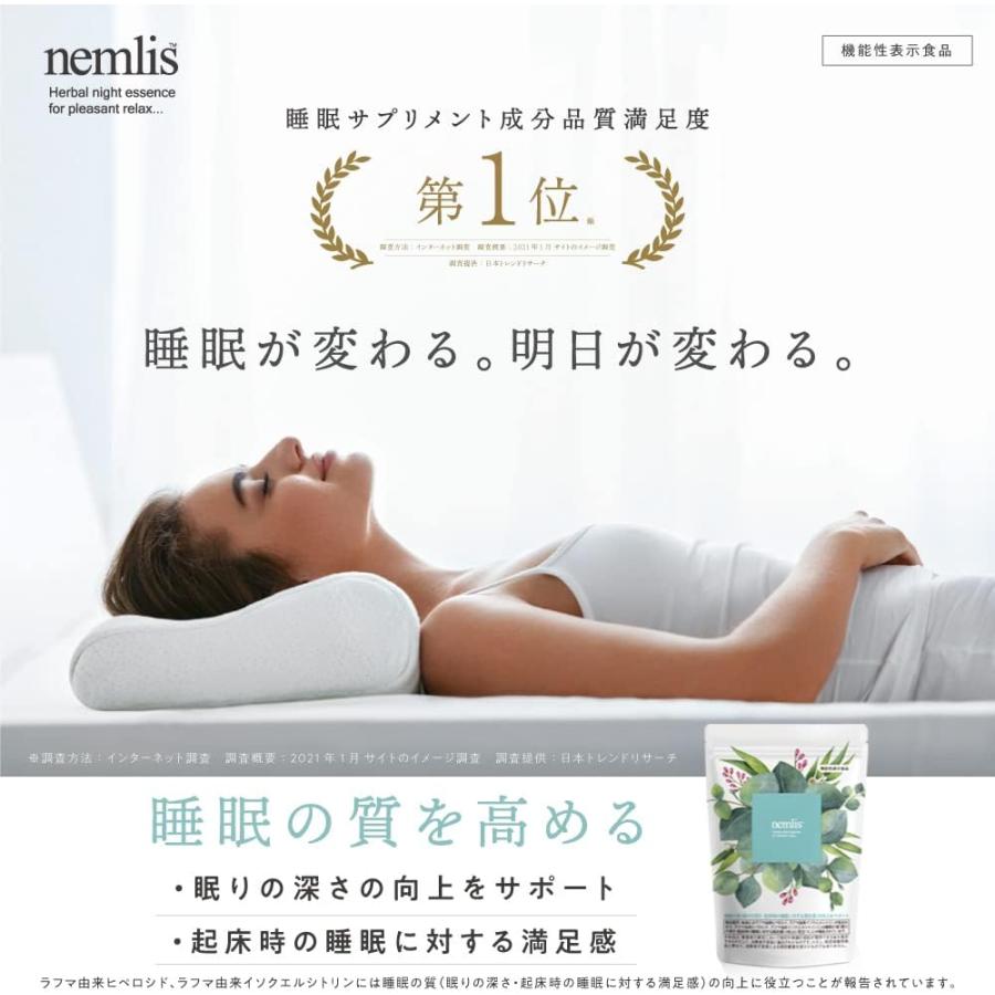 ネムリス　180粒　30日分　睡眠　サプリ　サプリメント　快眠　熟睡　眠気　睡眠導入　睡眠改善　深い眠り　機能性表示食品｜ombussan｜02