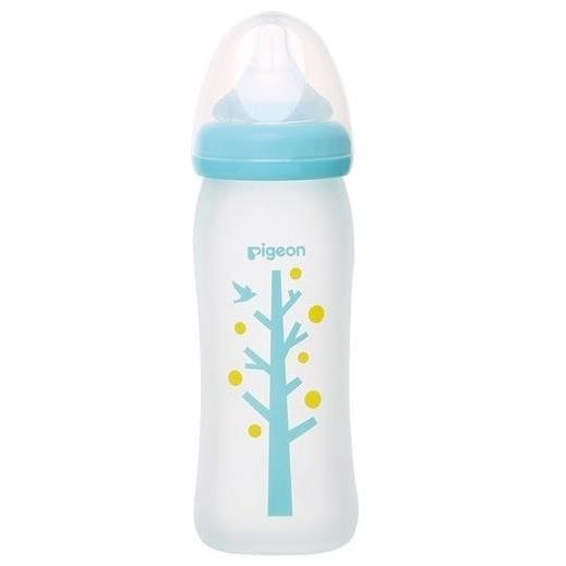 母乳実感 ピジョン コーティング 耐熱ガラス製 ツリー柄 240ml(1コ入