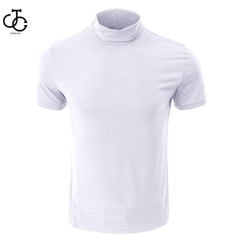 ハイネックTシャツ 無地 白 メンズtシャツ半袖 サラサラ 吸汗速乾 クルーネック ドライtシャツ 100% 透けないTシャツ2023｜omega5579｜02