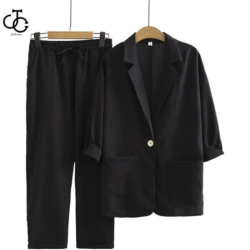 テーラードジャケット レディース 綿麻 2点セットリネン 春服 テーラードジャケット レディース 綿麻 2点セットリネン 春服
