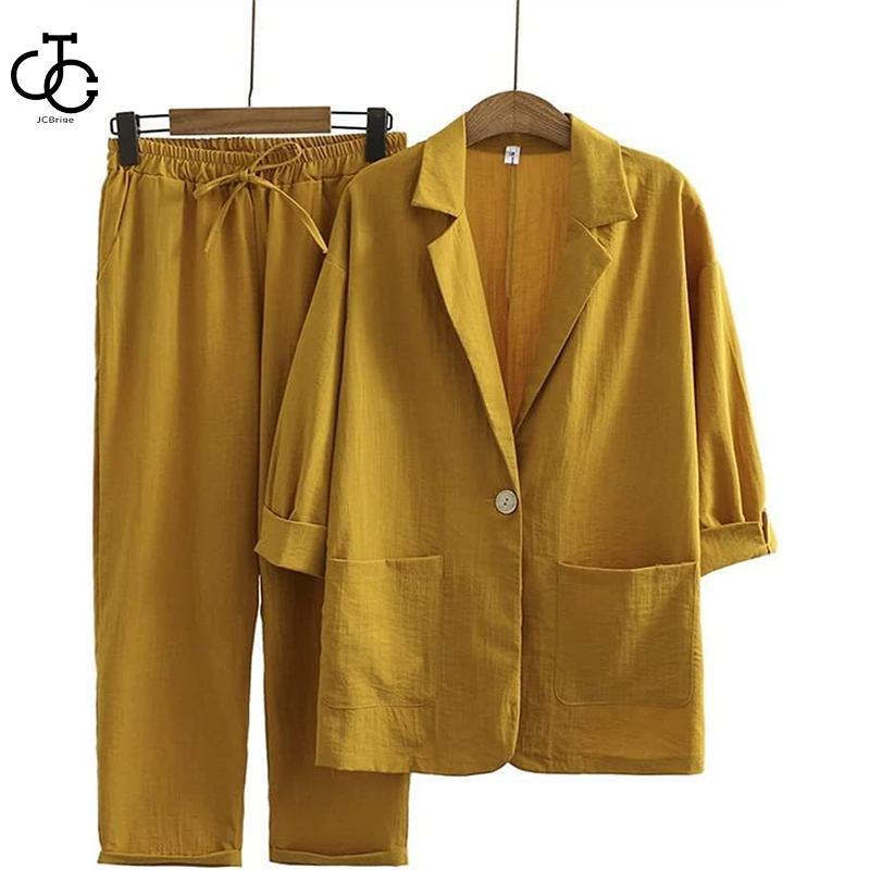 テーラードジャケット レディース 綿麻 2点セットリネン 春服 テーラードジャケット レディース 綿麻 2点セットリネン 春服