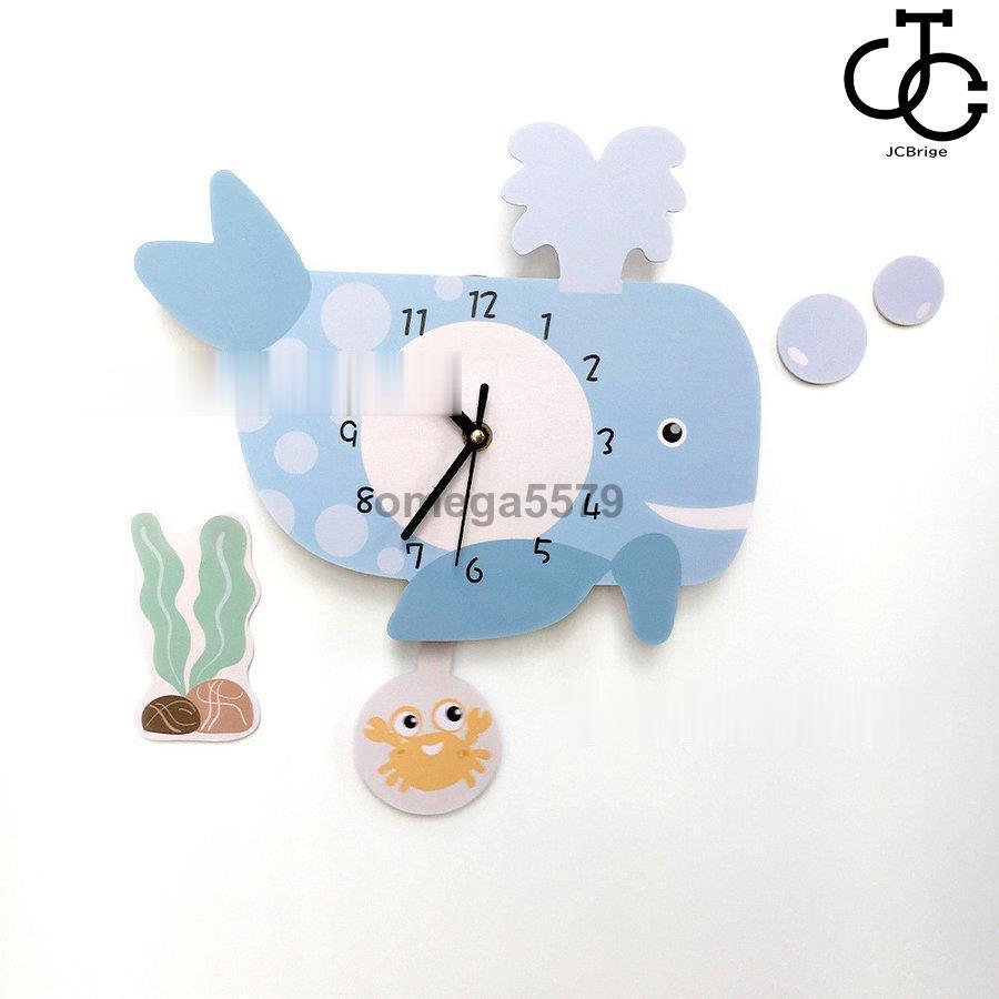 壁掛け時計 振り子時計 クジラ型 おしゃれ 文字盤 子供部屋 時計 北欧 ウォールクロック 装飾 女の子 Boy 男の子 K6hlmpelzw インテリア時計 Www Bugadestino Com