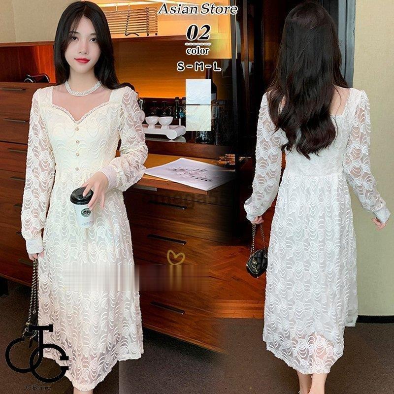 ワンピース レディース 秋 秋物 きれいめ 長袖 レースワンピース 着痩せ 通勤 結婚式ドレス お出かけ オシャレ 春夏 上品 仕事用 代30代40代 膝丈ワンピース Hl08 Oo54 Jcbrigeストア 通販 Yahoo ショッピング