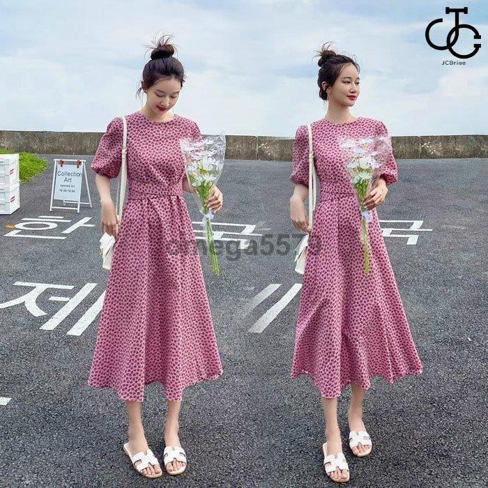 高級ブランド ワンピース レディース 40代 キレイめマキシ丈ワンピース 春夏 半袖ワンピース オシャレ通勤 着痩せ ゆったり パフスリーブ 大人可愛い 花柄スカートaライン