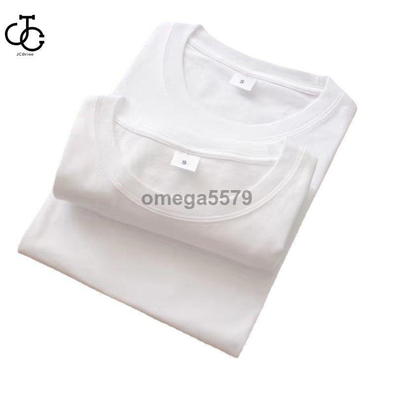 丸首コットンTシャツ メンズ半袖 レディース白い 白 無地 ホワイト おすすめ M L LL 4XL｜omega5579｜02