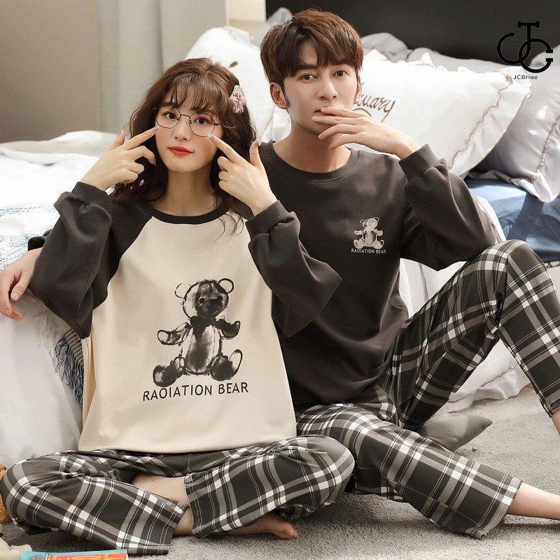 カップル ルームウェア ペア パジャマ 男/女 2点セット 綿100 カップル ルームウェア ペア パジャマ 男/女 2点セット 綿100