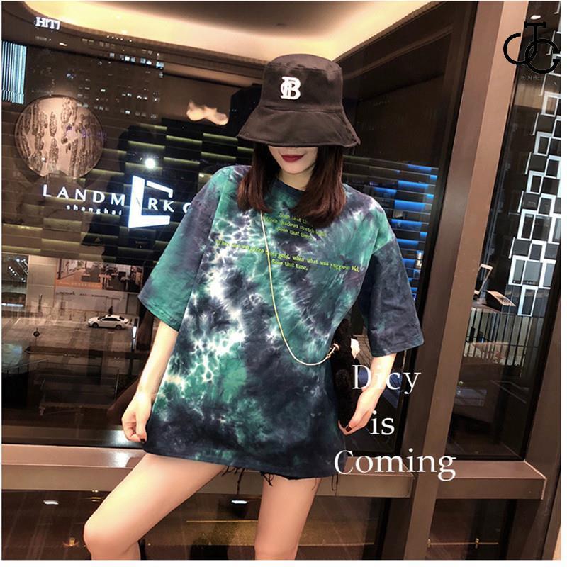 Tシャツ レディース タイダイ柄 半袖 夏 ゆるい トップス 韓国