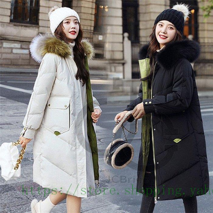 高質で安価 ミディアム丈 ダウンコート レディース ダウンジャケット 黒 オシャレ 厚手 大きいサイズ アウター オーバー ロング丈コート ファーフード カジュアル 40代 ダウンジャケット コート 秋冬 レディース ダウンコート コート アウター