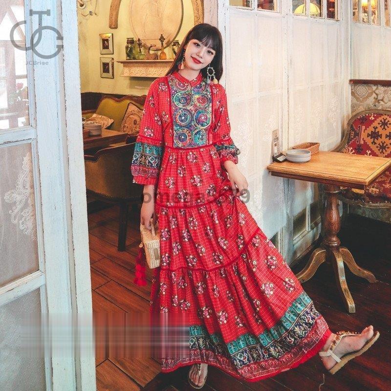 ワンピース レディース 40代 春秋 キレイめ マキシ丈ワンピース 七分袖ワンピース ロング丈 フレア 刺繍 カジュアル エスニックスタイル 代30代40代50代 Hl16 Oo2236 Jcbrigeストア 通販 Yahoo ショッピング