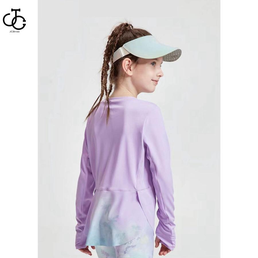 キッズ ヨガウェア 女の子 スポーツシャツ 長袖 Tシャツ トレーニングウェア トップス ストレッチ 通気 速乾 紫外線カット トレーニングウェア ランニングウェア｜omega5579｜05