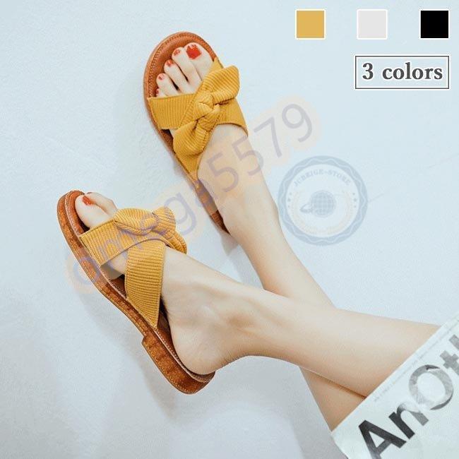 レディース スリッパ サンダル 花 リボン サマーサンダル 可愛い フラットサンダル 夏シューズ ローヒール 姫系 美脚 おしゃれ You0512 Lbxz51 Jcbrigeストア 通販 Yahoo ショッピング