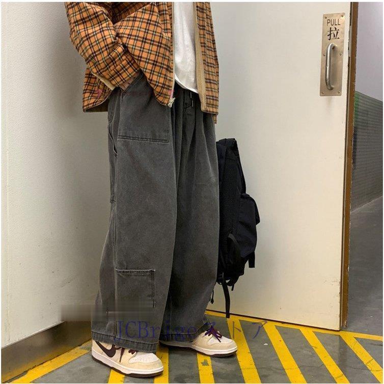 バギーパンツ メンズ デニムパンツ ワイドルック ワイドパンツ バギーパンツ メンズ デニムパンツ ワイドルック ワイドパンツ