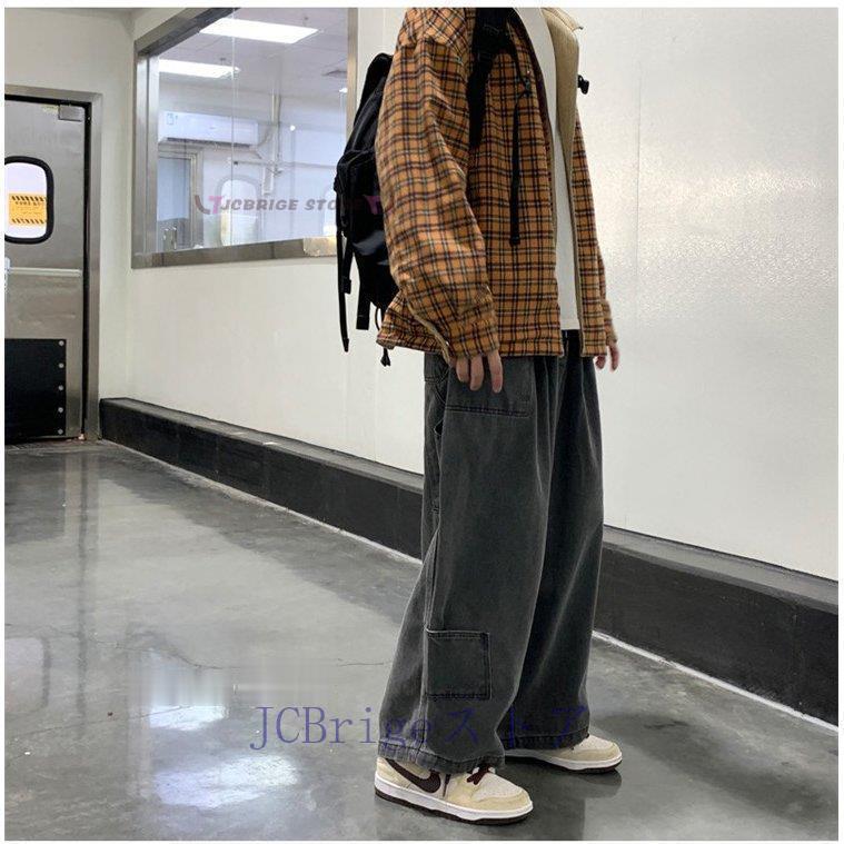 バギーパンツ メンズ デニムパンツ ワイドルック ワイドパンツ バギーパンツ メンズ デニムパンツ ワイドルック ワイドパンツ