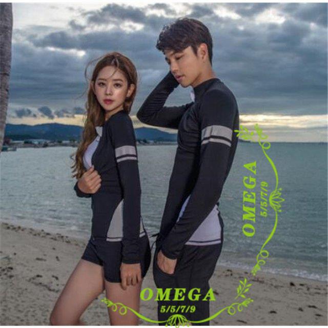 正規品 カップルお揃いペア水着ラッシュガード ペアルックメンズ3点セット レディース4点セット紫外線対策 速乾体型カバー 海外輸入 Zoetalentsolutions Com