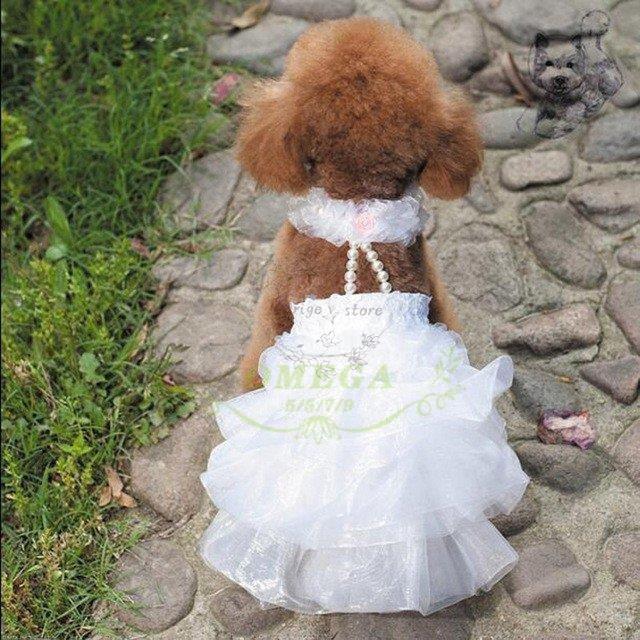 ペット コスプレ 犬用 ウエディングドレス ドッグコスチューム ドレス+ 
