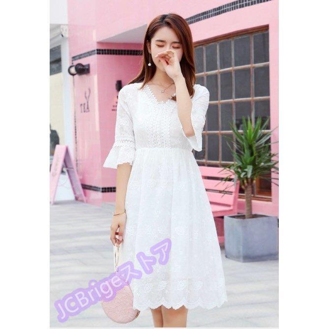 レディースレースワンピースaライン チュニックワンピお姫様 五分袖レース刺繍ワンピ淑やか フリル袖口 夏らしい大人二次会パーティドレス 披露宴 Zy0514 Xia344 Jcbrigeストア 通販 Yahoo ショッピング