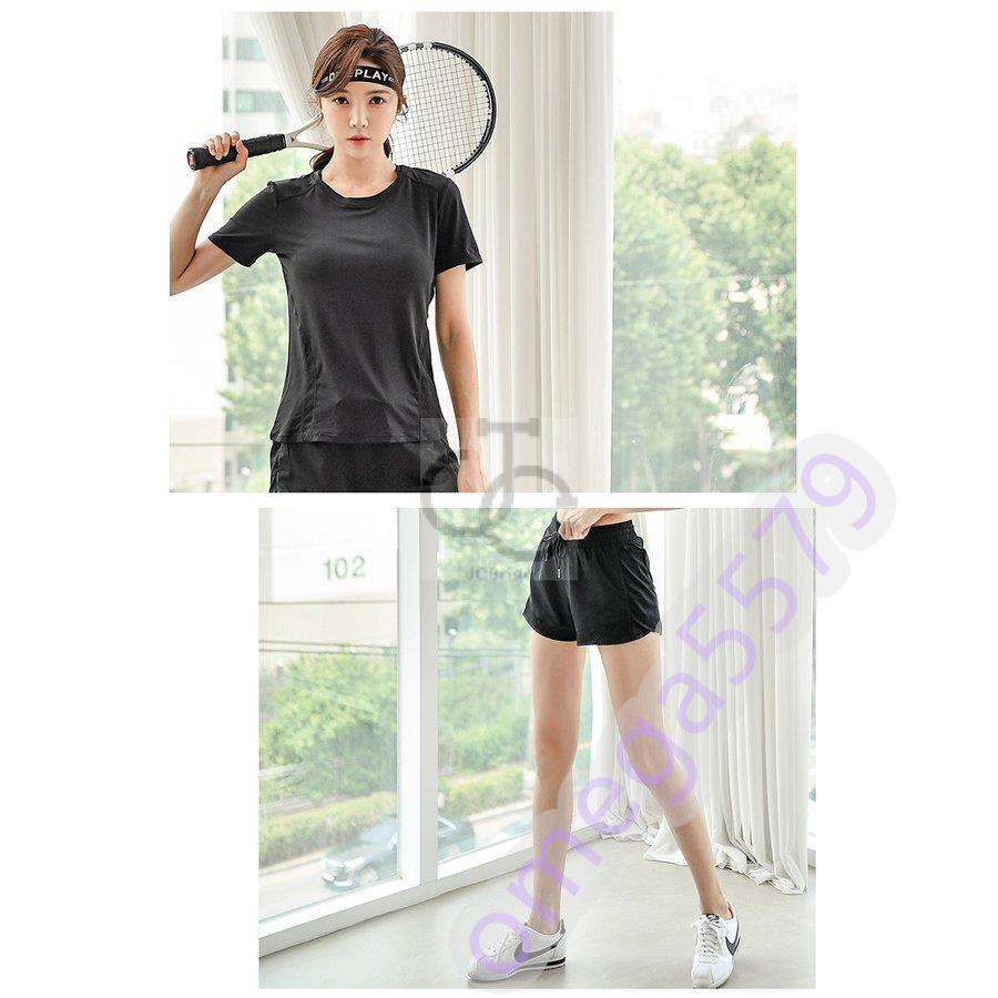 スポーツウェア レディース セット3点セット夏半袖 薄手細見せ トレーニングウェア 上下 ランニング ウェア 可愛い フィットネスウェア おしゃれヨガウエア ジャージ上下セット サイズ L Kingsafaritours Com