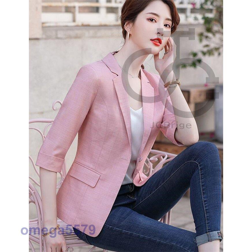 素敵でユニークな サマージャケット 薄手 スリム 7分袖丈 夏 ジャケット レディース テーラードジャケット テーラード ブレザー カラー グレー Pathwaysfl Org