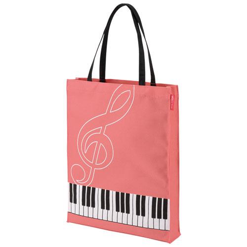 おトク 縦型トートバッグ 鍵盤柄 マチあり Pianoline ピアノレッスンバッグ 音楽バッグ