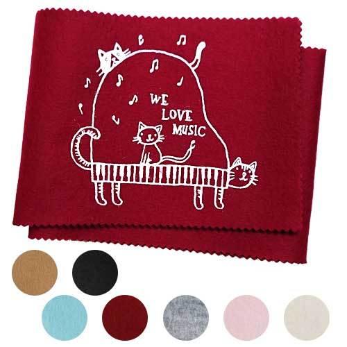 ピアノキーカバー WE LOVE MUSIC 猫柄（88鍵盤用） : 鶯鳴堂雑貨店