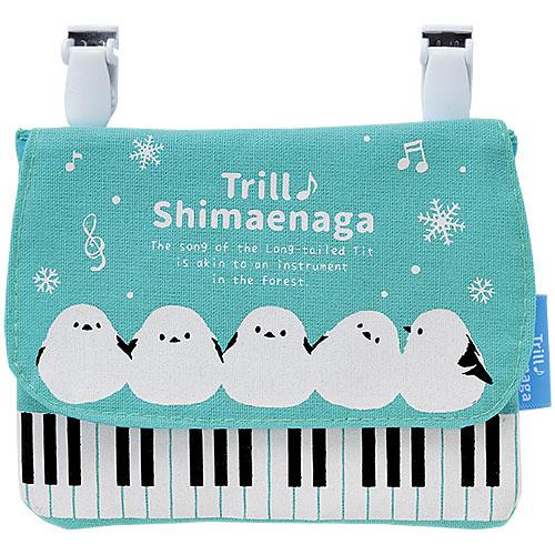 トリル♪シマエナガ ポケットポーチ（ピアノ鍵盤柄）【ポケット