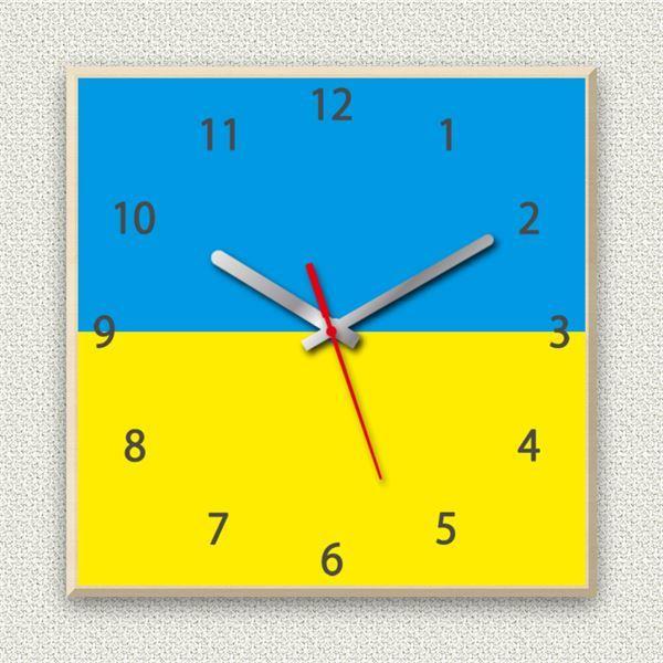 壁掛け時計 木材 メープル調素材 インテリア雑貨 インテリア雑貨 Ds 贈り物 Omg Shop 贈り物 30ｃｍ角 30ｃｍ角 什器 Myclo デザインクロック ウクライナ国旗