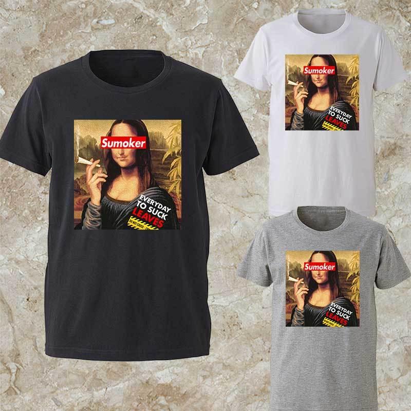 メンズ Tシャツ パロディ ブランド ロゴ モナリザ スモーク : SHOP OMG 