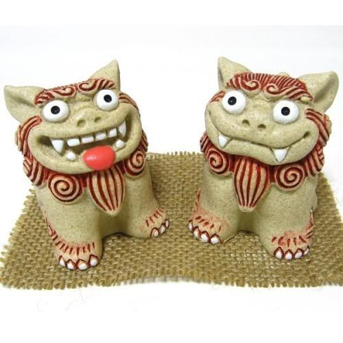 黒シーサー（茶）座布付き） 【沖縄 シーサー 置物 小物 インテリア 土産 雑貨 民芸品 招福 開運 縁起物 インテリア小物 風水シーサー