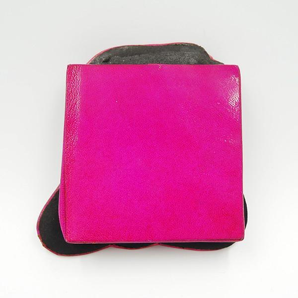 嵐 本革 コインケース (ピンク・ブラック) 小銭入れ ボックス型