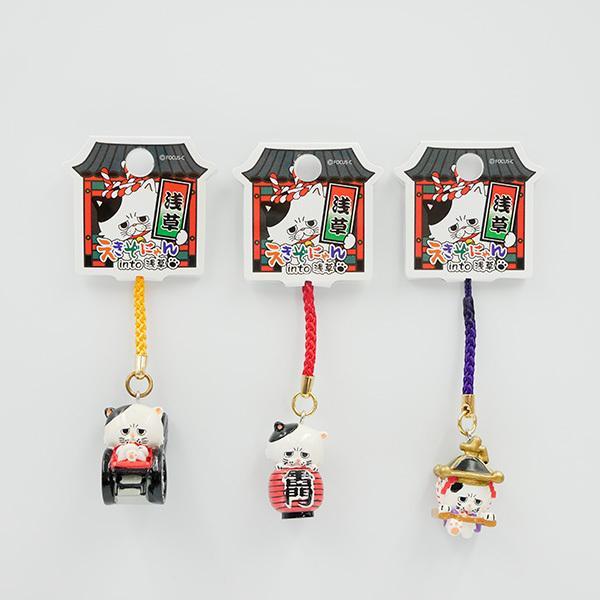 浅草限定 えきぞにゃん 根付ストラップ (人力車・提灯・神輿) ねこ ご