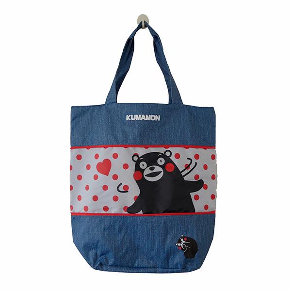 くまモン 伸びるミニトートバッグ ブルー KUMAMON デニム サブバッグ