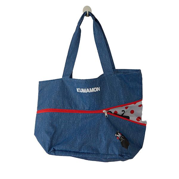 くまモン 伸びるミニトートバッグ ブルー KUMAMON デニム サブバッグ