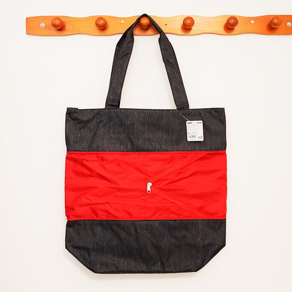 くまモン 伸びるトートバッグ ブラック B KUMAMON デニム 大きめ 大