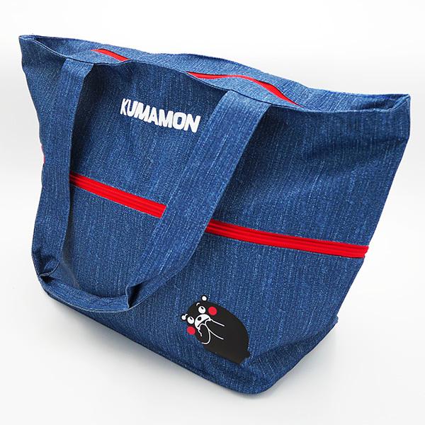 くまモン 伸びるトートバッグ ブルー A KUMAMON デニム 大きめ 大容量