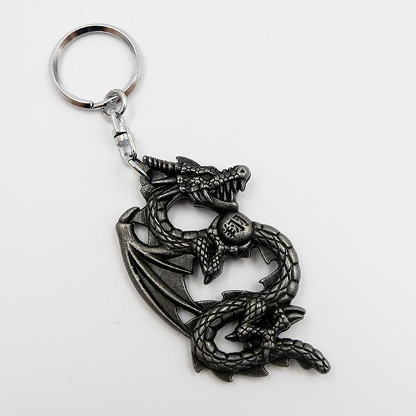 青い石付き 龍 キーホルダー ストラップ ドラゴン 辰 神龍
