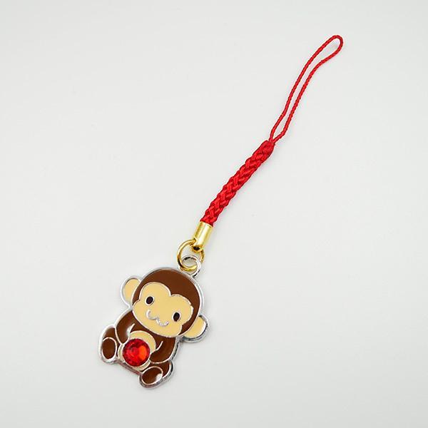 日光限定 さる 風水ラインストーン ストラップ 根付 栃木 日光