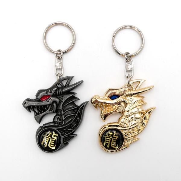 サファイアドラゴンキーホルダー (ゴールド・ガンメタ) 縁起物 龍 神龍