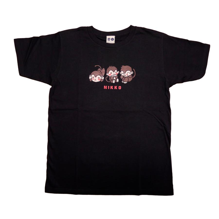 日光限定 三猿Tシャツ 綿100％ 半袖 インディゴ 男女兼用 栃木限定
